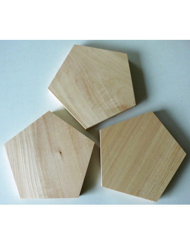 Houtsnij pakket Vijfkantige onderzetters