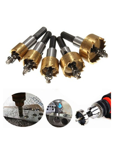 Gatenzaag, Klokboor, metaal/hout/plastic set 5st.