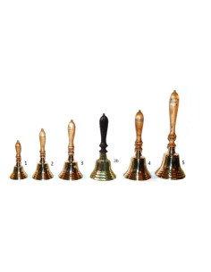 Handbel / schoolbel Koper, Messing, 6 verschillende maten